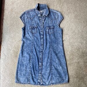 Charlotte Russe Blue Cap Sleeve Shirt Dress Medium